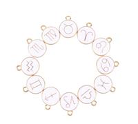Anneome Breloques En Alliage Signes Du Zodiaque 12 Pièces Unisexes Blanc 15x12mm Pendentifs Diy Création Bijoux Présent Anniversaire Fête