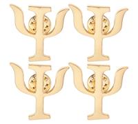 Anneome Broche Lettres Grecques Psychologue 4pcs Alliage Doré Épingles Élégantes Pour Femmes Usage Polyvalent en Bureau et École