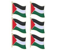 Anneome Broches Drapeau Palestine et Accessoires en Alliage Zlloy 6pcs Design Unique et Pratique à Porter, Épingles de Revers Métalliques pour Paquet