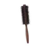 Anneome Brosse Ronde Poils de Sanglier Naturels avec Manche Bois Brosse Cheveux Bouclés et Frange Design Spiralé Frisottis pour Usage Quotidien Femme et Homme