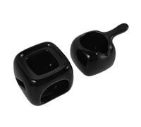 Anneome Brûleur D'huiles Essentielles en Céramique Noir, Diffuseur D'arômes pour Spa et Maison, Porte-bougie Chauffe-plat, Diffusion Contrôlée et Prolongée pour Relaxation et