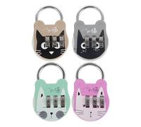 Anneome Cadenas Multifonction Compact à Combinaison, Lot de 4 Pièces Colorées en Métal Résistant à L'Usure, pour Casiers, Bureaux et Paquet de Voyage au Quotidien