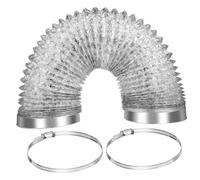 Anneome Conduit D'évacuation de Sécheuse en Aluminium avec Ruban Adhésif et Collier de Serrage Ajustable, Tuyau Flexible Double Couche Facile à Modeler pour Extraction D'air