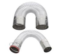 Anneome Coude Conduit D'évacuation de Poêle 40 Cm en Aluminium Haute Température, Raccord Tuyau Cheminée Intérieur pour Conduit de Fumée Gaz, Accessoire Chauffage Extérieur Patio Jardin