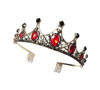 Anneome Couronne de Mariée Rouge et Doré Élégante Accessoire de Coiffure Chic pour Femmes Tiare de Mariage pour Fête et Photographie