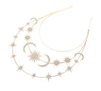 Anneome Couronne Déesse Phases Lune à Trois Niveaux Bandeau Étoilé pour Filles Accessoire Élégant pour Cosplay Fêtes Mariages et Carnaval
