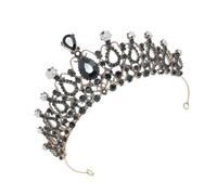 Anneome Couronne Mariage Baroque Noire Cristal Diadème Tête de Mariée Élégant et pour Fêtes Photos et Bals