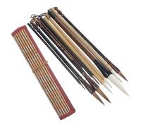 Anneome Ensemble Pinceaux de Calligraphie Chinoise Traditionnelle 10 Pièces pour Peinture et Écriture Poils Fins Adaptés aux Débutants Coffret Complet pour Art Chinois Délicat et