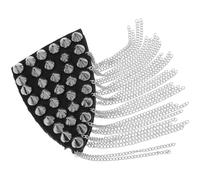 Anneome Épaulettes Rivetées Vintage avec Chaîne et Gland Argenté Accessoire Couture pour Uniforme et Costume Badge Épaule Mode Punk Décoration Chic pour Vêtements