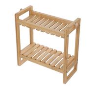 Anneome Étagère de Rangement Marron en Bois Massif à 2 Niveaux pour Optimiser l'espace Salle de Bain Facile à Nettoyer et Design Compact Au-Dessus des Toilettes