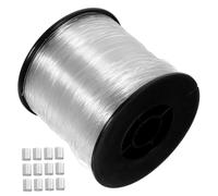 Anneome Fil de Pêche en Nylon Transparent 200 M 06 MM avec 60 Pièces D’Accessoires en Aluminium Ligne Invisible pour Suspendre Décorations Cadres Photo Bricolage et Artisanat