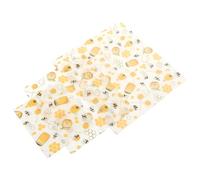 Anneome Film Alimentaire Réutilisable en Papier Ciré la Cire D'abeille Naturelle, Lot de 3 Pièces en Tissu Coton, Pratique pour Conserver Légumes Boutique ou Café