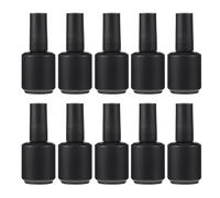 Anneome Flacons de Vernis à Ongles Vides en Verre 15 Ml, Rechargeables, Lot de 10 Pièces, Pinceau Intégré, Finition Noire Mate, Distributeurs pour Gel et Huile, Usage Professionnel