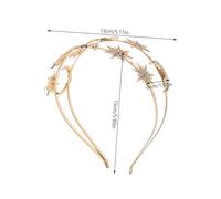Anneome Goddess Headpiece For Women Double Layer Star And Moon Headband Elegant Wedding Crown Hairband Chic Accessory For Parties And Formal Events