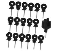 Anneome Isolateurs à Vis Autotaraudeurs pour Poteaux Bois Clôture Électrique Kit 51 Pièces Noir Plastique Haute Résistance Protection Pluie et Soleil Outil Douille Inclus Gestion