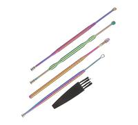Anneome Kit de Retrait de Cérumen 5 Pièces en Acier Inoxydable Brosse de Nettoyage Outil de Nettoyage des Oreilles pour Adultes Conduit Élimination du Cérumen Pratique et
