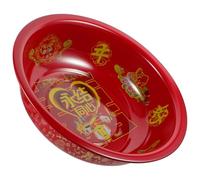 Anneome Lavabo de Mariage Traditionnel en Métal Émaillé Rouge, Bassin Cuisine et Visage, 36 Cm, 60 Pièces, Bassin Chinois Portable pour Décorations et Fournitures Mariage Champêtre