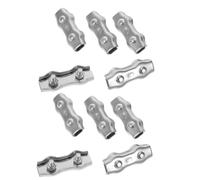 Anneome Lot de 10 Clips Câbles à Câble Métallique Duplex M5 en Acier Inoxydable, Pinces à Double Boulon pour Fixation Sécurisée, Résistants la Corrosion, Adaptés aux Usages