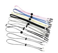 Anneome Lot de 10 Lanières de Masque en Polyester, Sangles Réglables Anti-perte Bouton Fixe, Cordons Coupe-vent Pratiques pour Masque Facial, Accessoires de Fixation Couleur Aléatoire