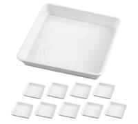 Anneome Lot de 10 Soucoupes Carrées en Plastique Blanc 25 CM Récupérateur d'eau pour Pots de Fleurs d'Intérieur Plateau d'Égouttage pour Plantes Succulentes et Végétaux Entretien