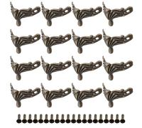 Anneome Lot de 12 Pieds de Meubles en Alliage de Zinc pour Boîte en Bois, Protection d'angle Décorative en Cuivre Antique, Pieds de Fixation Moyens L-651, Accessoires Robustes pour