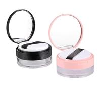 Anneome Lot de 2 Boîtes à Poudre Portables 20G avec Miroir Grand Filet Élastique et Houppette Contenant Compact Léger pour Voyage Étui à Cosmétiques Pratique Risque Couleur Aléatoire