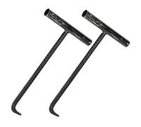 Anneome Lot de 2 Crochets de Levage en Acier Inoxydable 29 CM Crochets T Renforcés pour Couvercles de Regards et Portes Enroulables Outil de Traction Polyvalent pour Travaux Domestiques