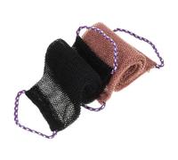 Anneome Lot de 2 Éponges Exfoliantes Africaines en Filet Bain, Brosse de Toilette Pratique en Noir et Café, Exfoliant Corporel pour Nettoyage Profond et Soin du Dos, Lavable en Machine,