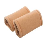Anneome Lot de 2 Housses Élastiques en Tissu Peluche Marron Clair pour Coussinets de Béquille Aisselles, Rembourrage Doux et Confortable pour Béquilles Adultes, Protection