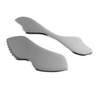 Anneome Lot de 2 Plaques de Raclage Facial Gua Sha en Acier Inoxydable Argenté Grand Format Lèvres et Ailes Longues Masseur Visage Précis pour Cou Menton et Contour des Yeux Soins