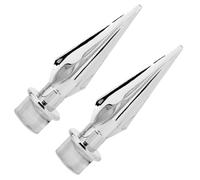 Anneome Lot de 2 Têtes de Mât de Drapeau en Plastique Argenté Ornement Décoratif pour Salle de Réunion Embouts Résistants pour Drapeaux de Conférence et Décoration Intérieure