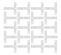 Anneome Lot de 20 équerres d'angle en acier inoxydable T80, supports plats en forme de T pour fixation d'étagères, meubles en bois et métal, connecteurs robustes pour réparation et assemblage stable