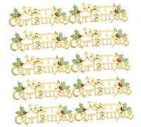 Anneome Lot de 20 Lettres Décoratives à Suspendre « Joyeux Noël » 15 CM Or Décorations de Noël Murales Sapin Pendentifs de Porte Festifs en Plastique pour Maison Bureau et Restaurant