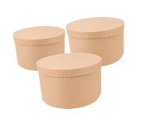 Anneome Lot de 3 Boîtes Rondes en Carton Kraft avec Couvercle Tailles S M L Boîtes Vides Recyclables pour Biscuits Bonbons et Emballages Présents pour Fêtes et Mariages
