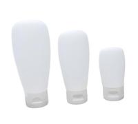 Anneome Lot de 3 Flacons Cosmétiques Rechargeables en Silicone Souple Bouchon à Clapet Volumes 30 Ml 60 Ml et 100 Ml Bouteilles de Voyage Pratiques pour Lotion et Shampooing