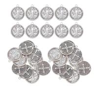 Anneome Lot De 30 Pendentifs Médaillons De Saints Pendentifs Médailles Sacrées Breloques Catholiques Pour Chapelet Croix De Saint Benoît Médaille Sacramentelle Catholique En