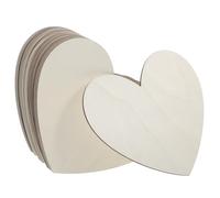 Anneome Lot de 30 Tranches de Bois de Cœur 20 CM Bois Brut Lisse Non Traité pour Artisanat Décoration Mariage et Loisirs Créatifs Ornements Saint-Valentin Polyvalents