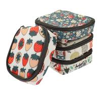 Anneome Lot de 4 Petites Trousses de Toilette Multifonctions en Tissu Coton Enduit, Compactes et Pratiques pour Cosmétiques et Serviettes Hygiéniques, pour Sorties et Shopping