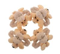 Anneome Lot de 4 Pinces à Cheveux Duveteuses de Chiot Golden Retriever, Grandes Pinces à Mâchoires pour Cheveux Épais, Fausse Fourrure Kaki, Accessoires Hiver pour Coiffures