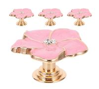 Anneome Lot de 4 Poignées de Porte en Alliage de Zinc Rose à Motif Floral Boutons de Meubles Décoratifs 5 Pétales Poignées de Tiroir et Placard pour Chambre D’Garçon et Filles Cuisine