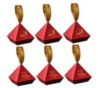 Anneome Lot de 6 Boîtes à Bonbons de Mariage en Papier Ruban Style Chinois Traditionnel Format Moyen Décorations de Fête et Coffrets Présents pour Mariage Anniversaire et Célébrations
