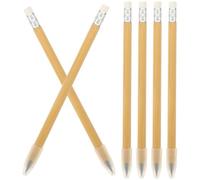 Anneome Lot de 6 Crayons Éternels sans Encre Gomme, Bâton en Bambou et Bois, Crayons Non Taillés pour Écriture, Dessin et Croquis, Fournitures Scolaires Pratiques pour Artistes