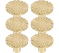 Anneome Lot de 6 Poignées de Meuble en Alliage de Zinc Doré Forme Ronde Élégante Grand Modèle Trou Boutons de Tiroir pour Placards Commodes et Armoires Usage Polyvalent Cuisine et