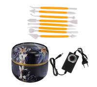 Anneome Mini Tour De Potier Électrique Professionnel Bleu, Plateau Tournant, Outil De Bricolage en Argile pour Adultes Et Garçon Et Filles, Atelier Créatif à Domicile, Présent Fête des Pères Et Mères