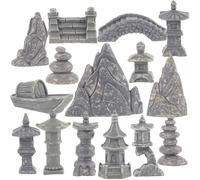 Anneome Miniature Pagode Décorative en Résine pour Micro Paysage, Ornement de Rocaille Facile à Nettoyer, Design Exquis pour Bureau et Bonsaï Plusieurs Styles