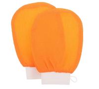 Anneome Moufles Exfoliants de Bain 2 Pièces Orange, Serviette de Exfoliante Corps Rugueuse, Nettoyage Profond et Massage pour Peau Douce
