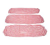 Anneome Nappe de Pique-Niques Imperméable et Résistante à l'usure Housse de Table et Banc Élastique Protection Anti-Poussière pour Mobilier Extérieur Rouge à Carreaux Adaptée pour