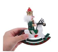Anneome Nutcracker Christmas Decor Miniature Wooden Nutcracker Figurine Rocking Horse for Holiday Table Centerpieces and Xmas Tree Ornaments