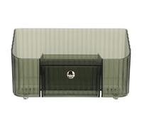 Anneome Organisateur de Maquillage Transparent avec Tiroirs, Boîte de Rangement Multi-compartiments pour Cosmétiques, Parfums et Lotions, Rangement Salle de Bain et Chambre, Couleur Verte