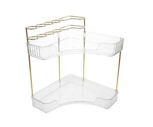 Anneome Organisateur Transparent Angle pour Salle de Bain Étagère Triangulaire Multi-Niveaux Support Brosse à Dents et Rangement Cosmétique Présentoir pour Produits de Soin et Maquillage